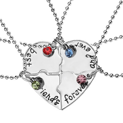 4 pcs Best friends forever and ever necklaces